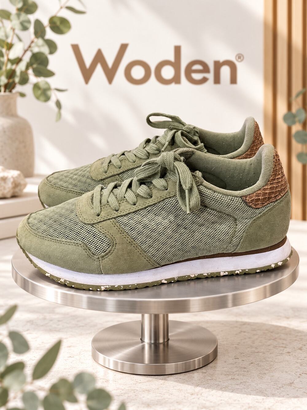 WODEN Nora III Olive Suede Mesh Sneakers Women’s 7.5 EU 39
